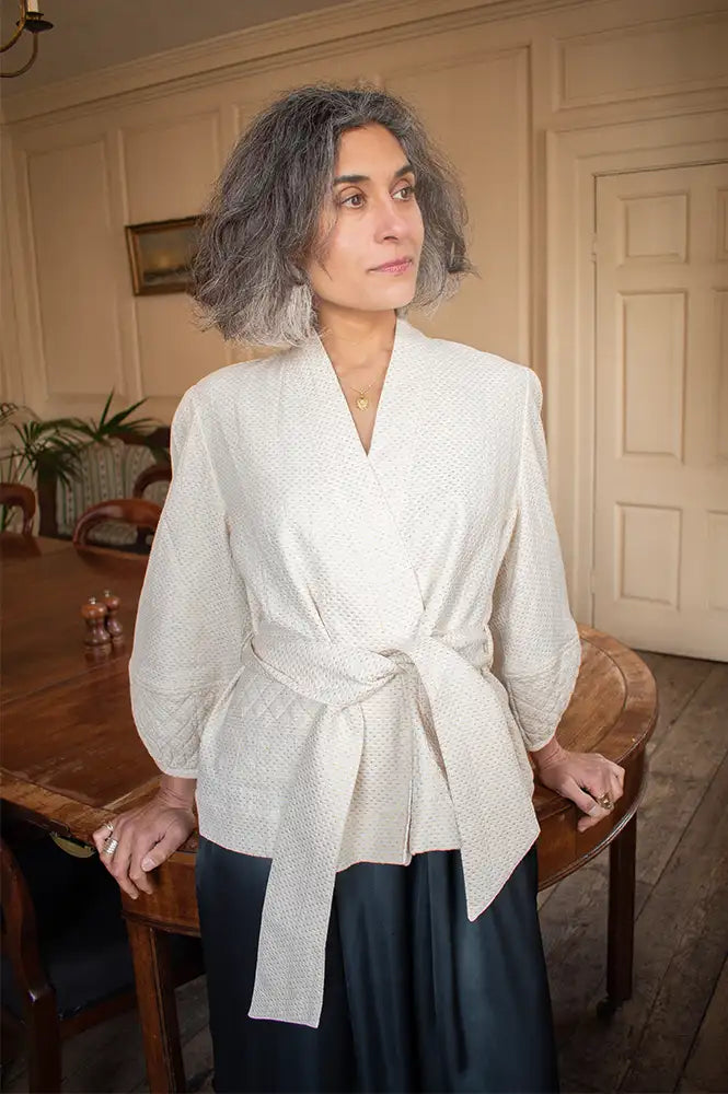 Faune Deia Oyster & Gold Jacket - The Mercantile London