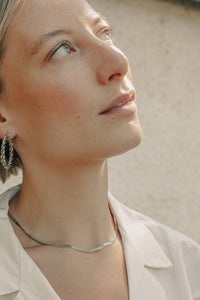 Silver Snake Chain Choker Necklace, Waterproof - The Mercantile London