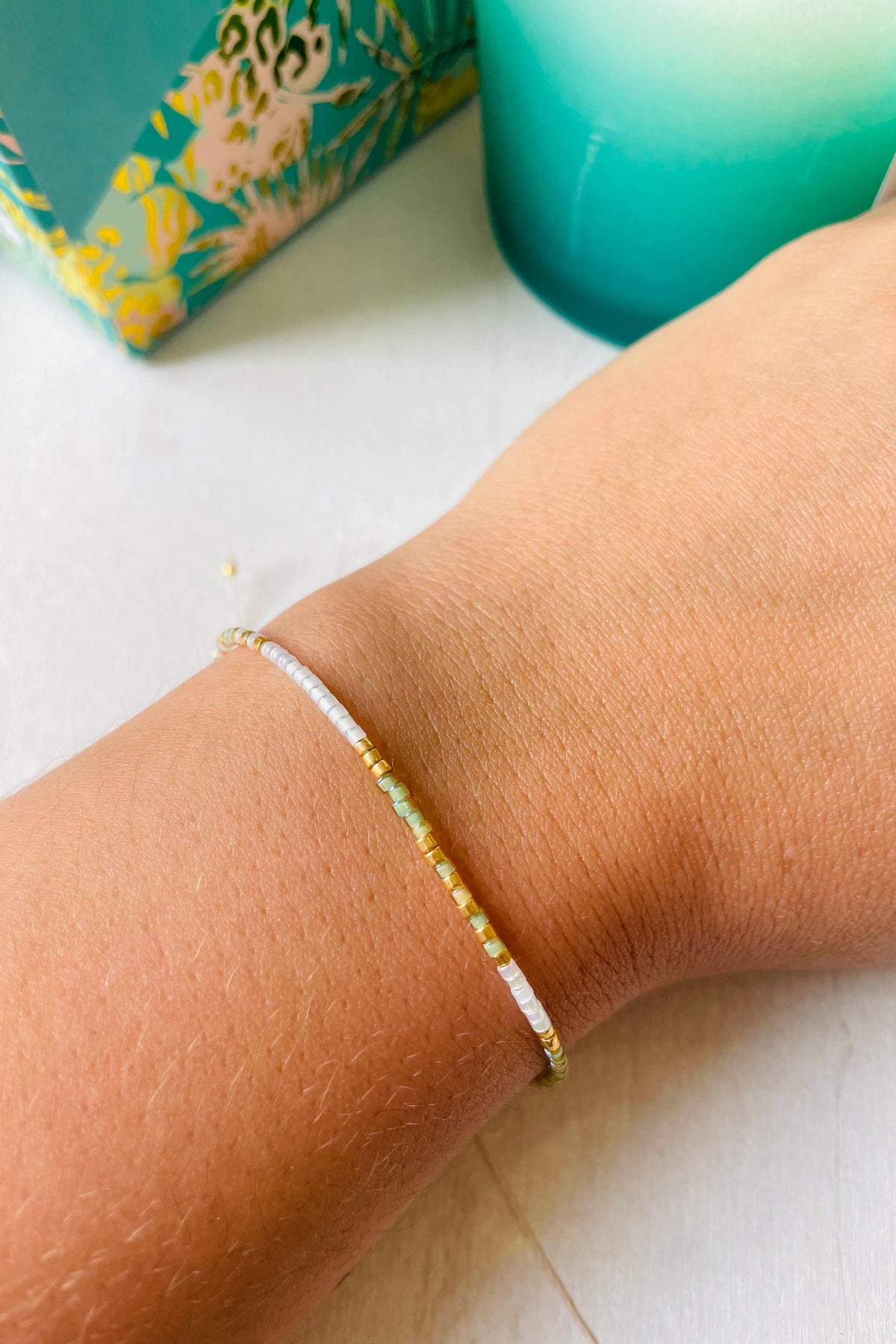 Atelline Miyuki Bead White Bracelet - The Mercantile London