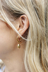 Nordic Muse Gold Drop Hoop Earrings