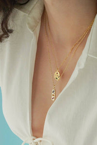 JJ Kaleidoscope Gemstone Tag Pendant Necklace - The Mercantile London