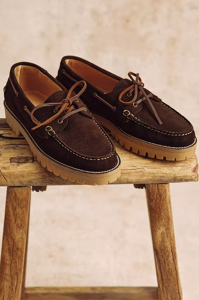 Penelope Chilvers Frederico Bitter Chocolate Boat Shoe - The Mercantile London