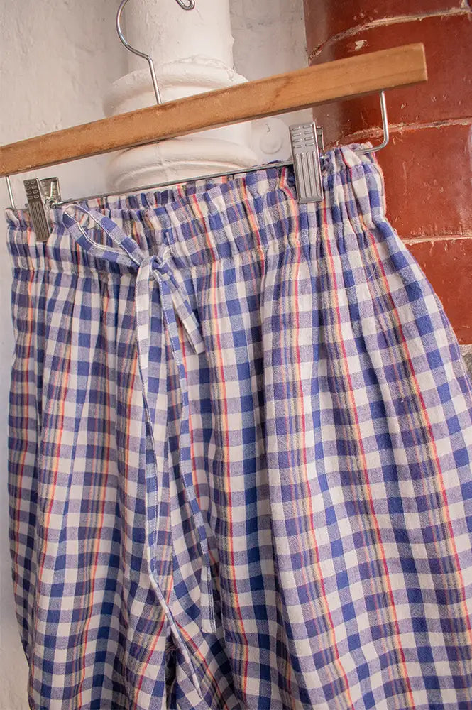 Feeka Tanjati Indigo Gingham Shorts - The Mercantile London