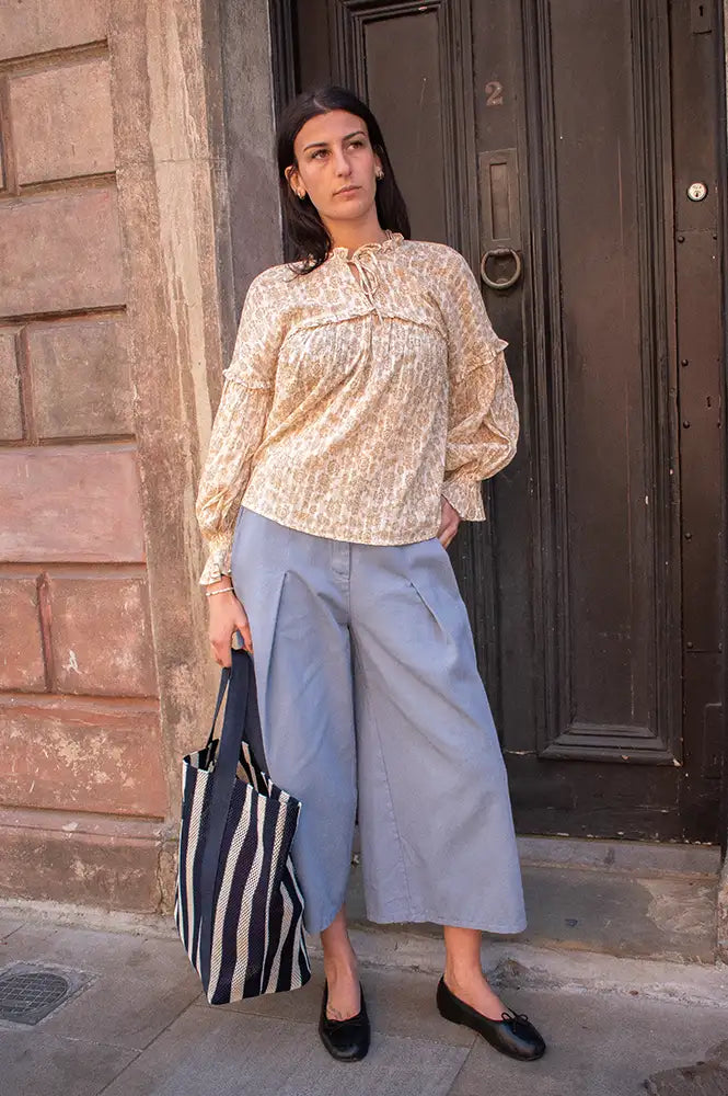 Feeka Maloe Ochre Floral Blouse - The Mercantile London