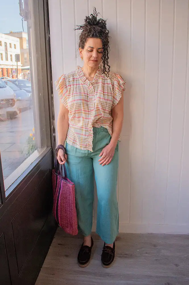Feeka Judy Latte Check Blouse - The Mercantile London