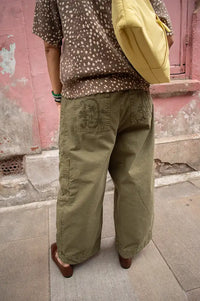 Damson Madder Felix Olive Twill Trousers