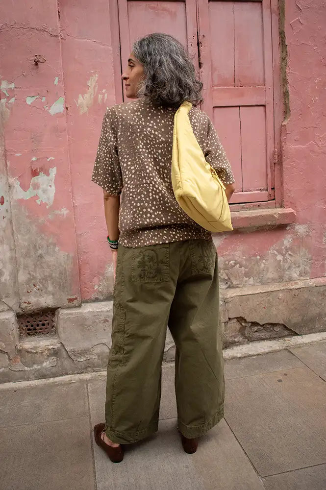 Damson Madder Felix Olive Twill Trousers