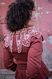 Damson Madder Fern Rust Embroidery Blouse