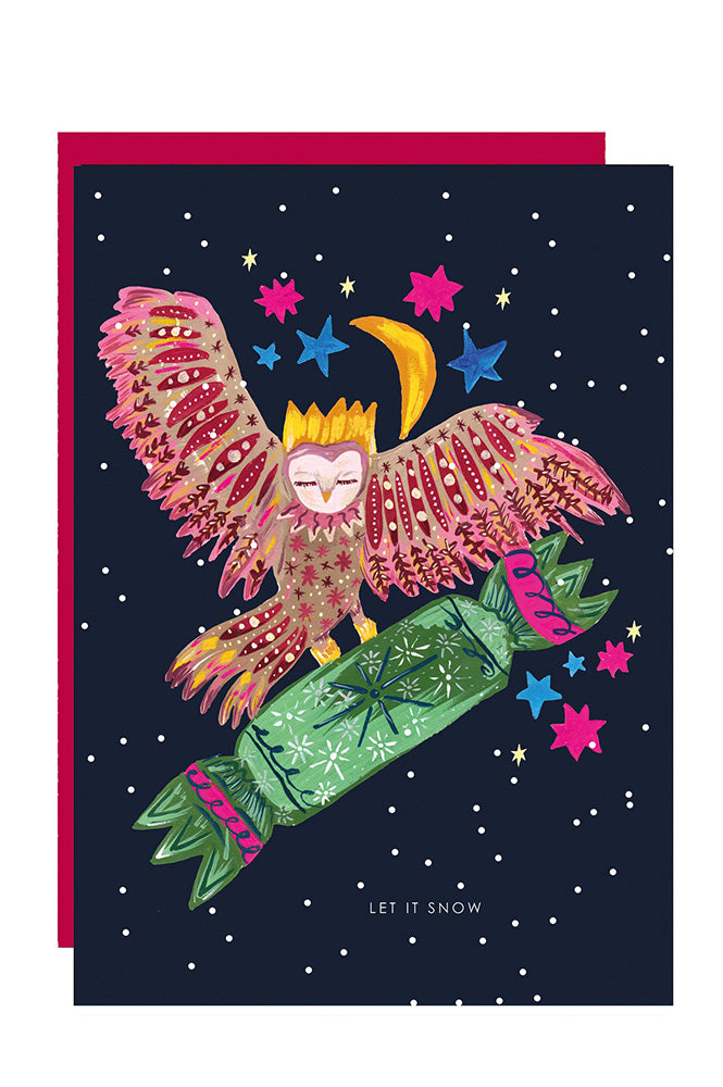 Hutch Cassidy Magical Owl in Snow Christmas Card - The Mercantile London