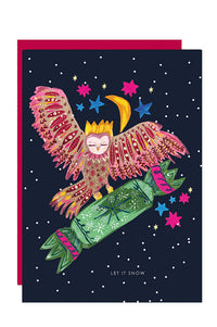 Hutch Cassidy Magical Owl in Snow Christmas Card - The Mercantile London