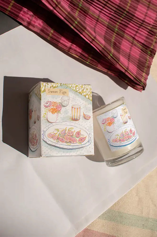 Sweet Figs Illustrated Scented Votive Candle