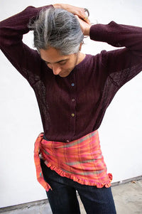 Numph Misla Metallic Fig Cardigan