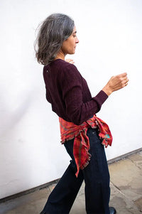 Numph Misla Metallic Fig Cardigan