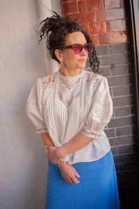 M.A.B.E Fleur Embroidered Blouse - The Mercantile London