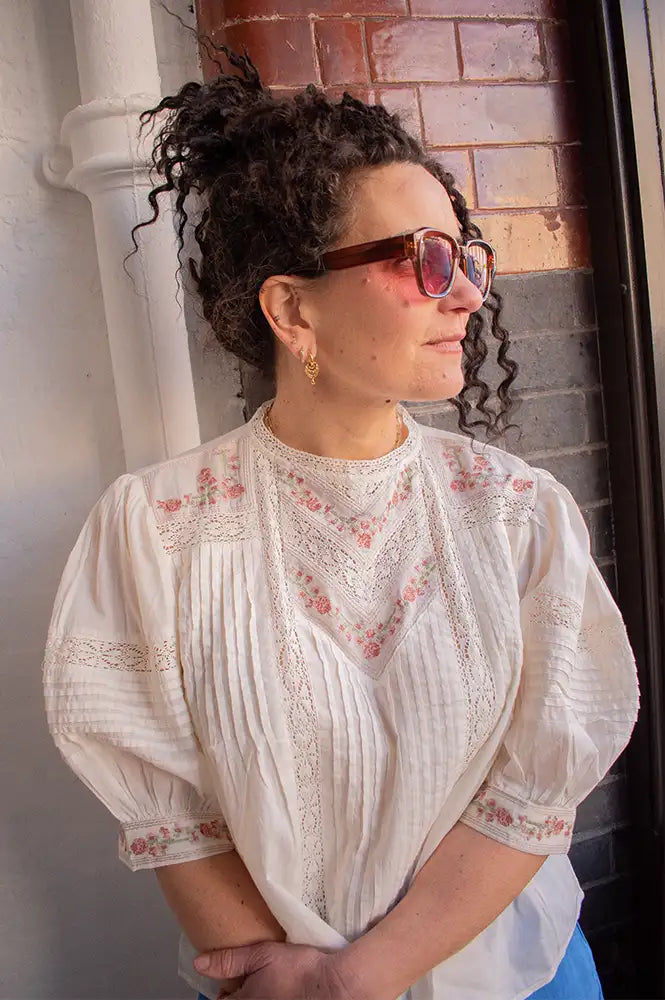 M.A.B.E Fleur Embroidered Blouse - The Mercantile London