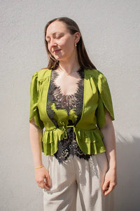 Stella Nova Green Flash Delicate Tieband Blouse - The Mercantile London