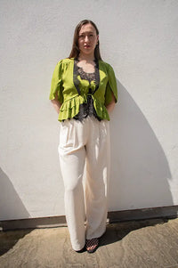 Stella Nova Green Flash Delicate Tieband Blouse - The Mercantile London