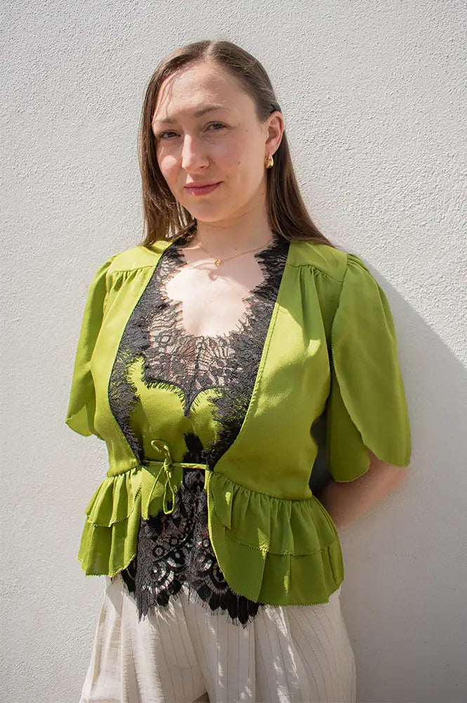 Stella Nova Green Flash Delicate Tieband Blouse - The Mercantile London