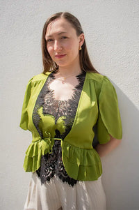 Stella Nova Green Flash Delicate Tieband Blouse - The Mercantile London