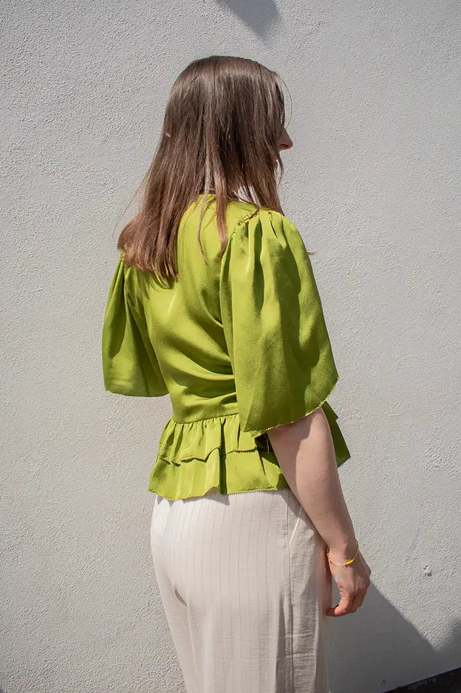Stella Nova Green Flash Delicate Tieband Blouse - The Mercantile London