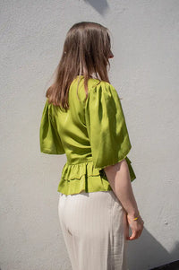 Stella Nova Green Flash Delicate Tieband Blouse - The Mercantile London