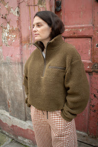 Soeur Finlande Bronze And Khaki Sherpa Sweatshirt - The Mercantile London