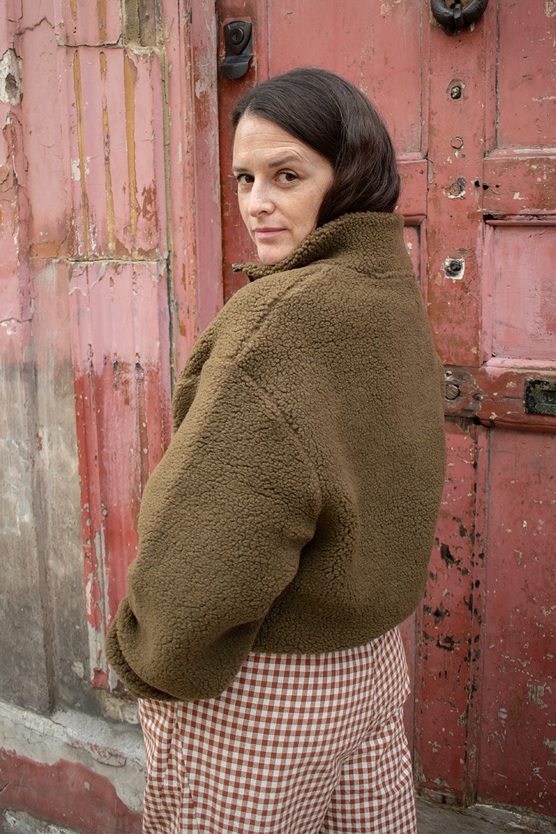 Soeur Finlande Bronze And Khaki Sherpa Sweatshirt - The Mercantile London