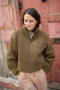 Soeur Finlande Bronze And Khaki Sherpa Sweatshirt - The Mercantile London