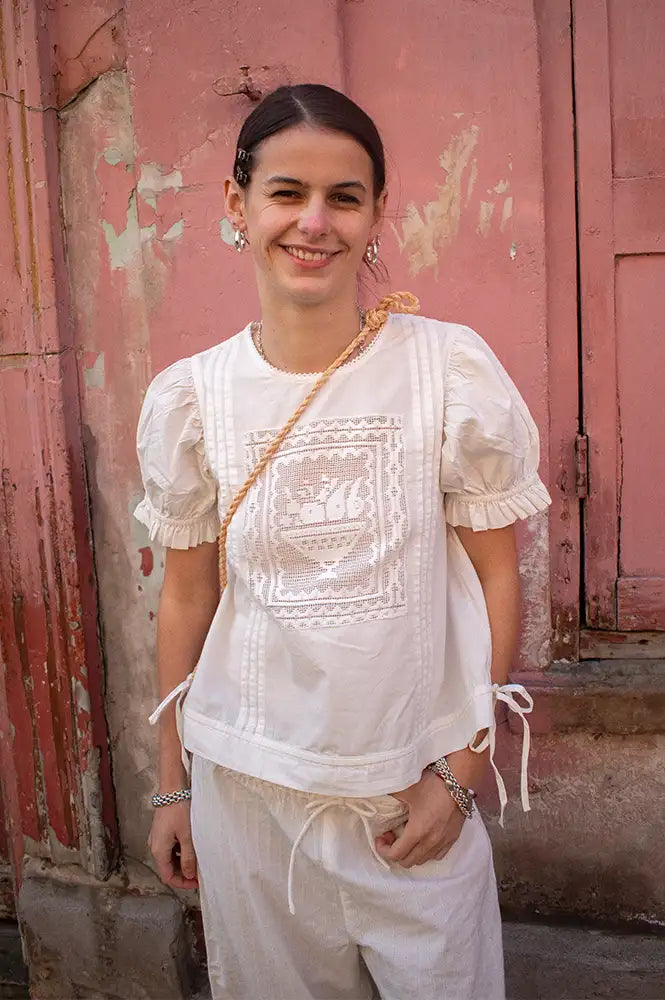 Damson Madder Mabel Vintage White Lace Blouse - The Mercantile London