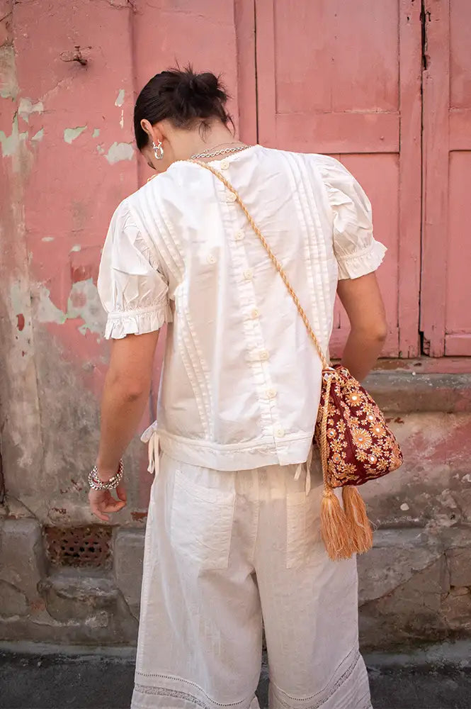 Damson Madder Mabel Vintage White Lace Blouse - The Mercantile London