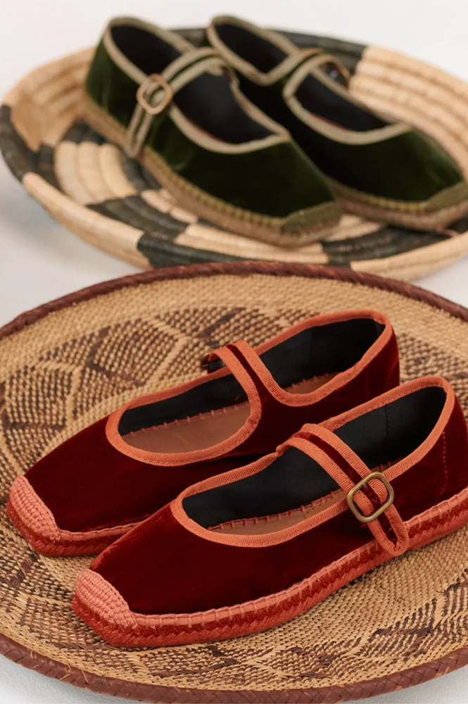 Penelope Chilvers Flora Marmalade Velvet Espadrille - The Mercantile London