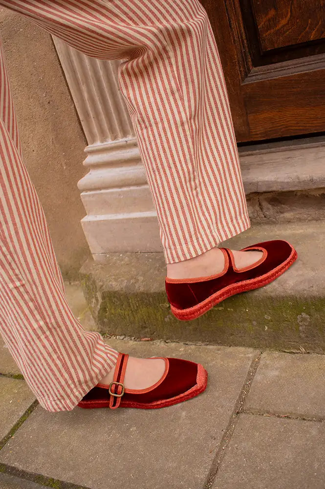 Penelope Chilvers Flora Marmalade Velvet Espadrille - The Mercantile London