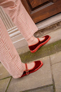 Penelope Chilvers Flora Marmalade Velvet Espadrille - The Mercantile London