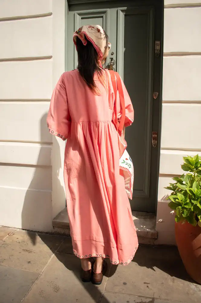 Habiba Flora Berry Embroidered Dress