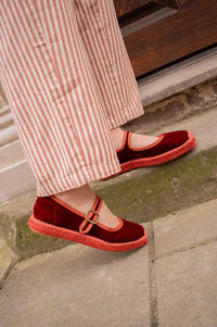 Penelope Chilvers Flora Marmalade Velvet Espadrille - The Mercantile London