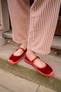 Penelope Chilvers Flora Marmalade Velvet Espadrille - The Mercantile London