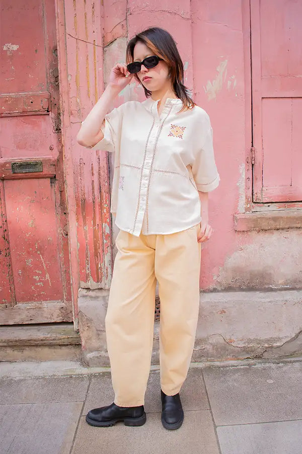 A.P Embroidered Floral Blouse - The Mercantile London
