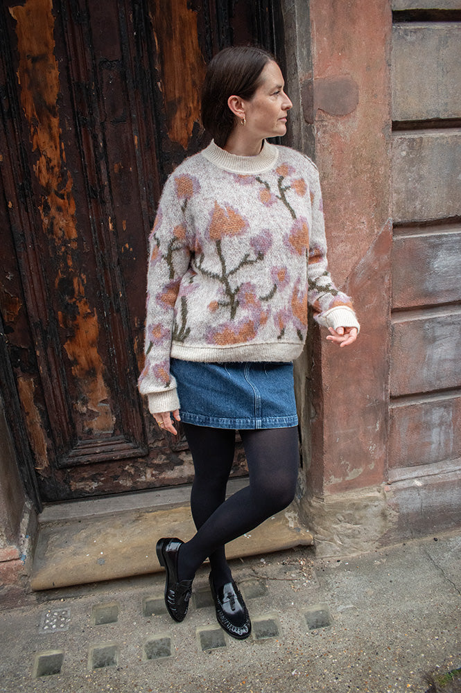 Object Lucie White Sand Knitted Pullover - The Mercantile London