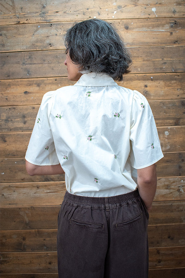 Object Molia Embroidered Flower Shirt - The Mercantile London
