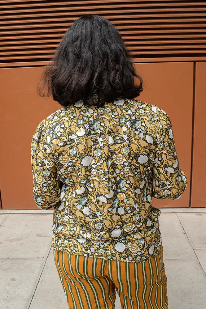 Samdi Bowie Retro Yellow Floral Shirt