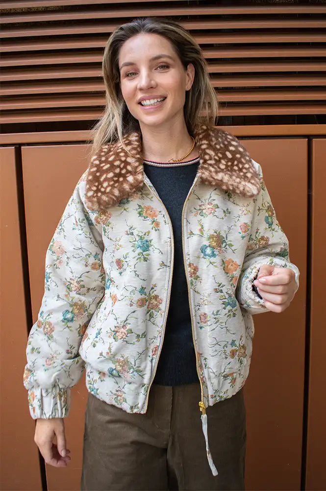 Numph Deeris Whitecap Floral Bomber Jacket