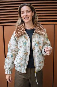 Numph Deeris Whitecap Floral Bomber Jacket