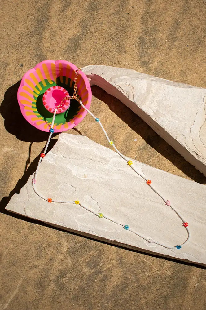 Flower Seed Bead Necklace