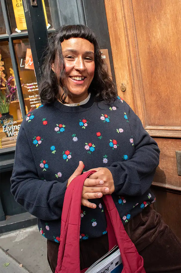 Jumper 1234 Ink Floral Embroidered Jumper