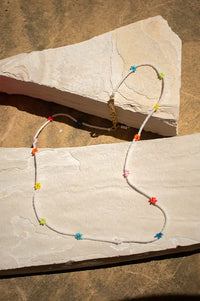 Flower Seed Bead Necklace