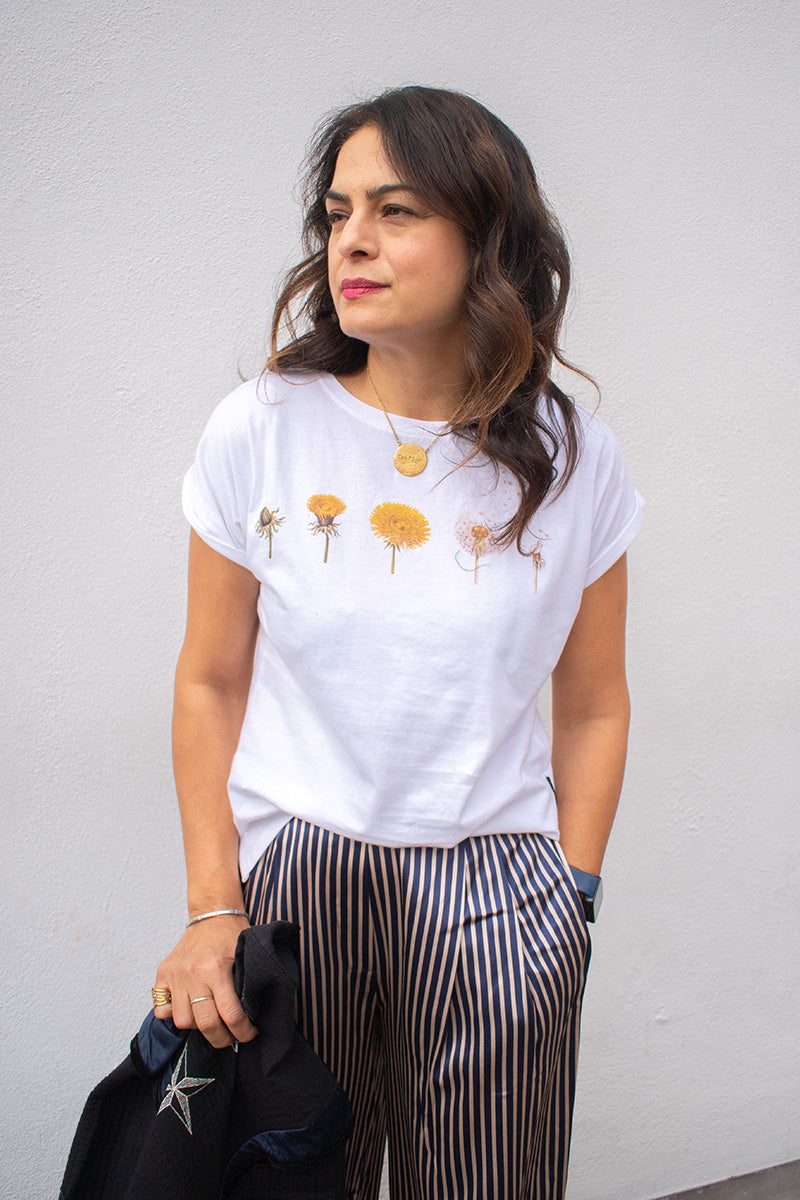 Dedicated Visby Dandelion Cycles White T-Shirt - The Mercantile London