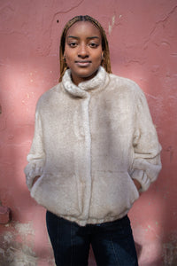 Nooki Aubrey Grey Faux Fur Jacket - The Mercantile London