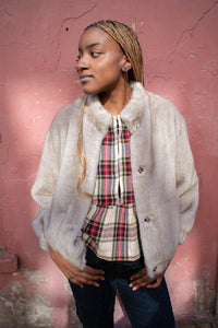 Nooki Aubrey Grey Faux Fur Jacket - The Mercantile London