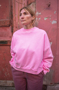 Bellerose Ferna Fluro Pink Crewneck Sweatshirt