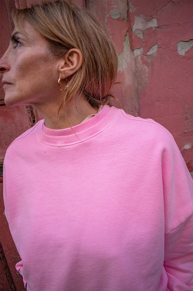 Bellerose Ferna Fluro Pink Crewneck Sweatshirt